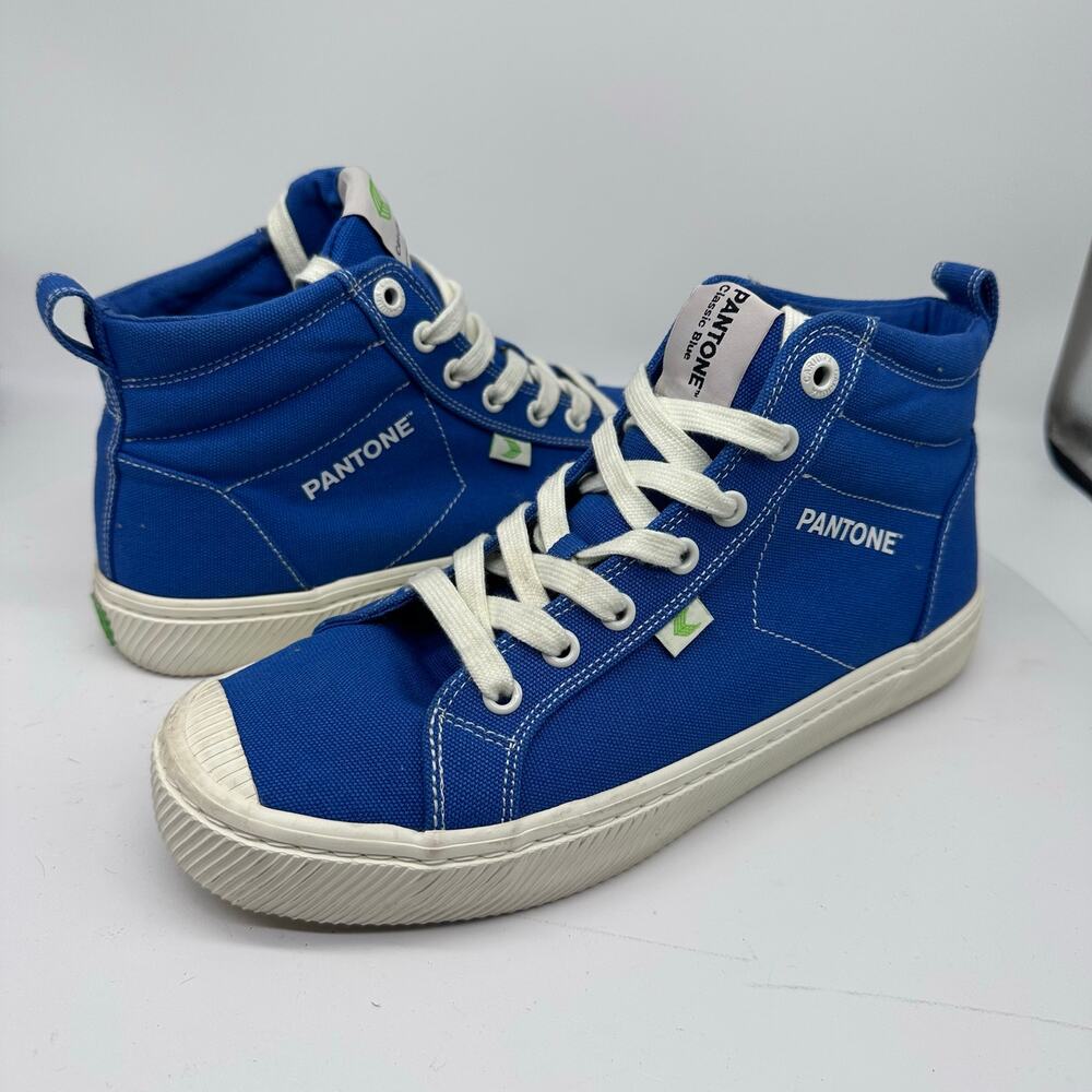 Pantone Classic Blue Cariuma High Top Canvas Lace Up Sneaker Womens Size 8.5